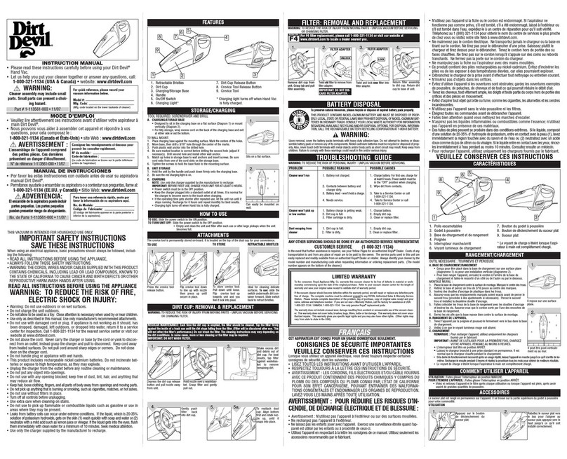 Dirt Devil BD10040 User manual