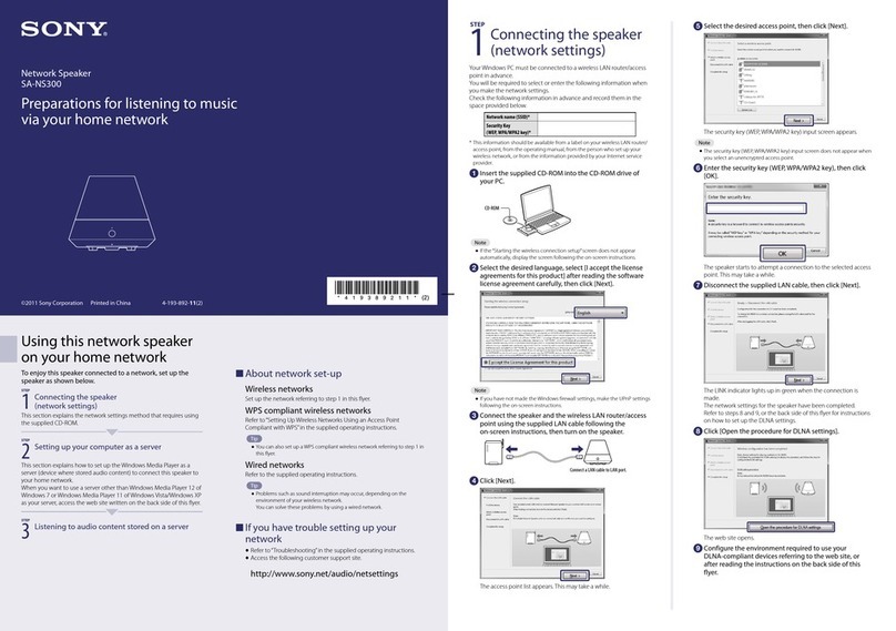 Sony SA-NS300 User manual