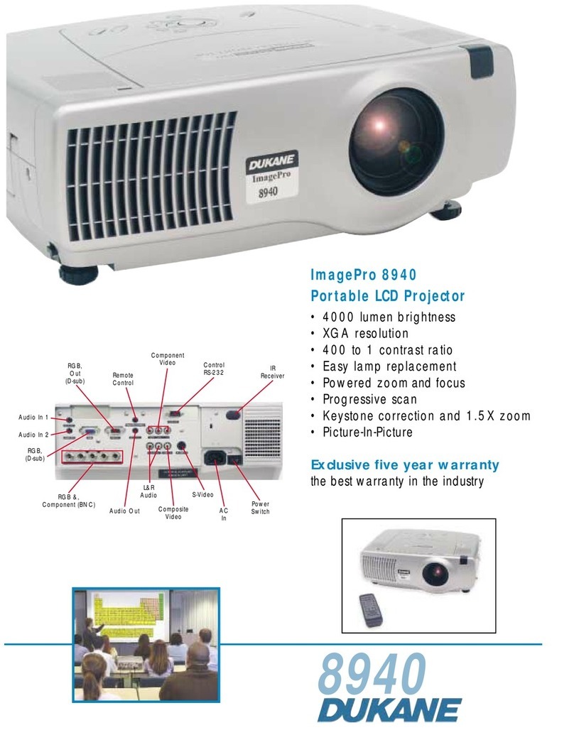 Dukane ImagePro 8940 Specification sheet