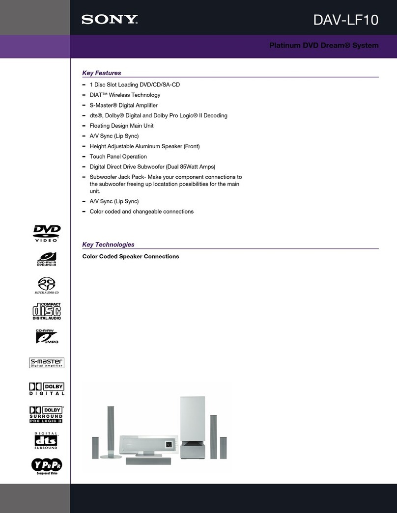 Sony DAV-LF10 - DVD Dream System Platinum Home... User manual