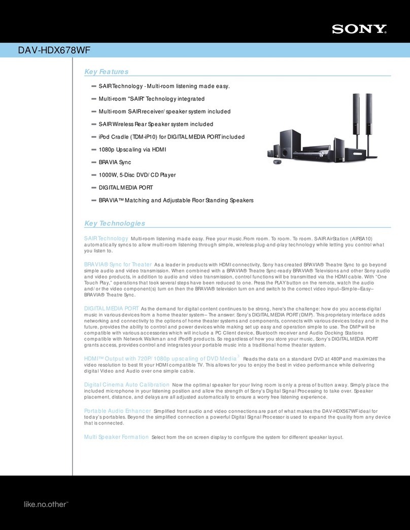 Sony DAV-HDX678WF Specifications