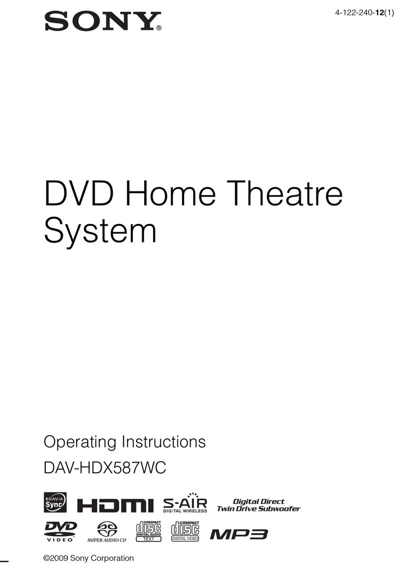 Sony DAV-HDX587WC - Bravia Theater System operating instructions
