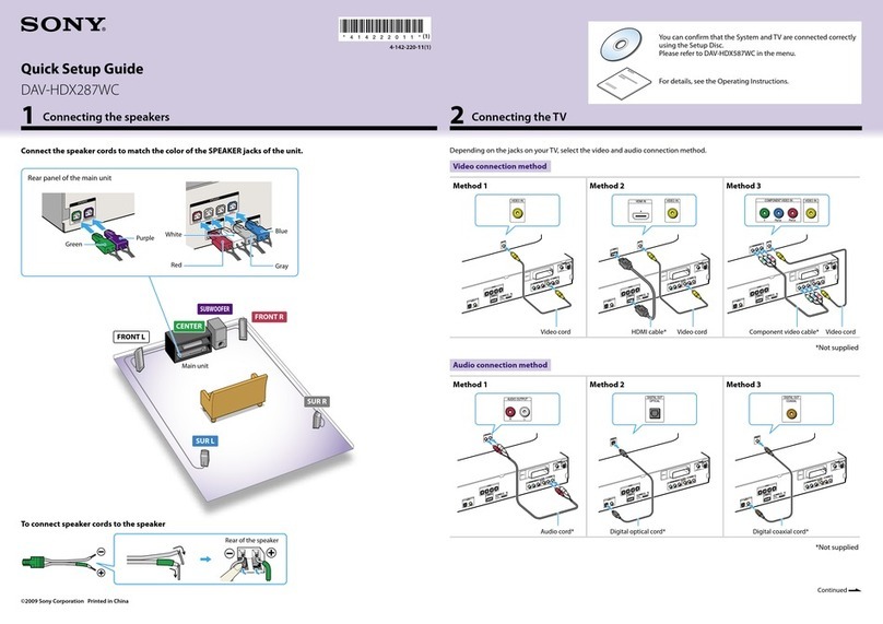 Sony DAV-HDX287WC - Bravia Theater System User manual