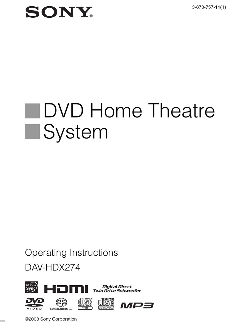 Sony DAV-HDX274 - Bravia Theater System operating instructions