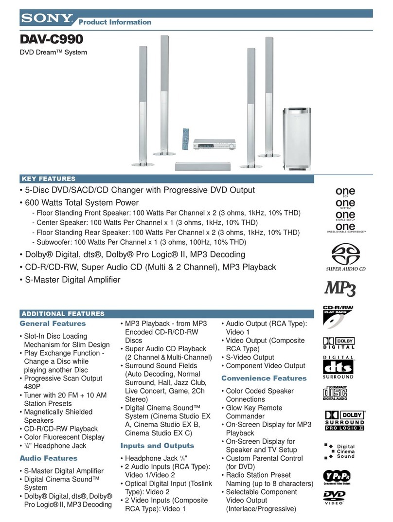 Sony DAV-C990 - Compact Av System Specifications