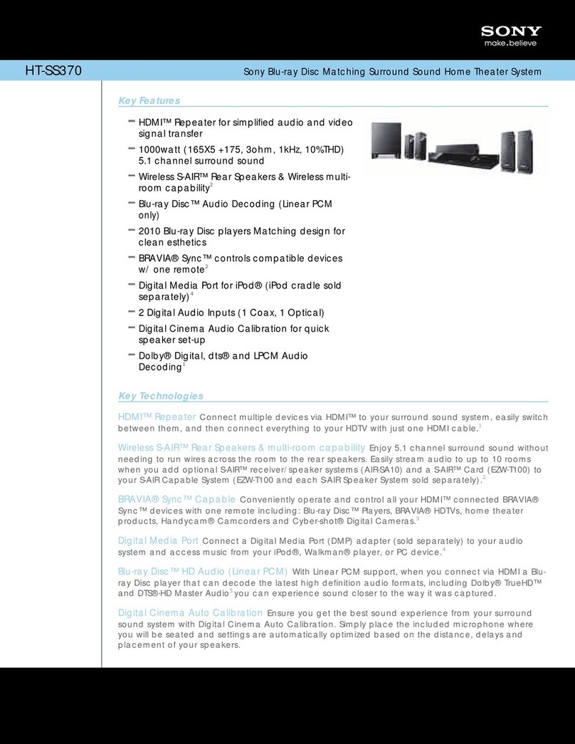 Sony HT-SS370 - 10htib Specifications