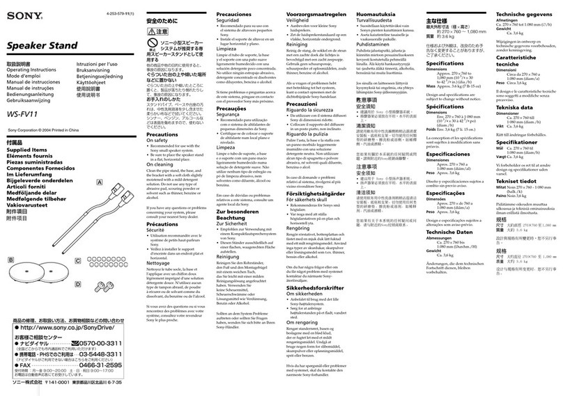 Sony HT-7550DH Operating Instructions (WS-FV11 Speaker... operating instructions