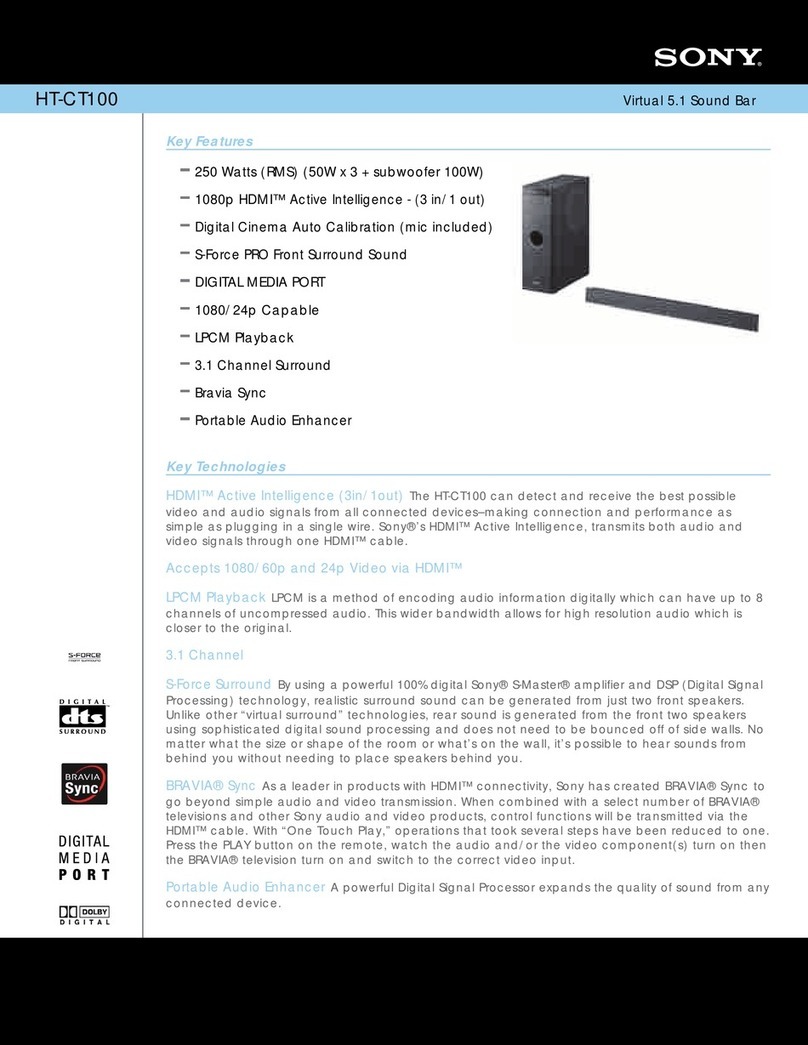 Sony HT-CT100 User manual Sony HT-CT100 User manual