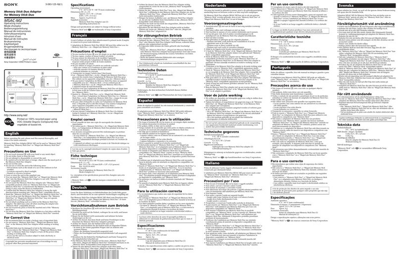 Sony MSAC-M2 User manual Sony MSAC-M2 User manual