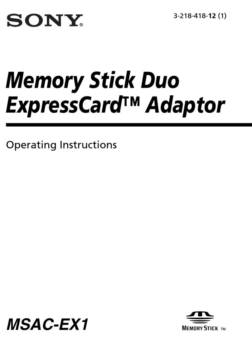 Sony MSACEX1 - Adaptateur Memory Stick Duo Express... operating instructions
