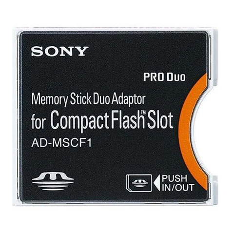 Sony ADMSCF1 - Memory Stick Duo Adptr User manual Sony ADMSCF1 - Memory Stick Duo Adptr User manual