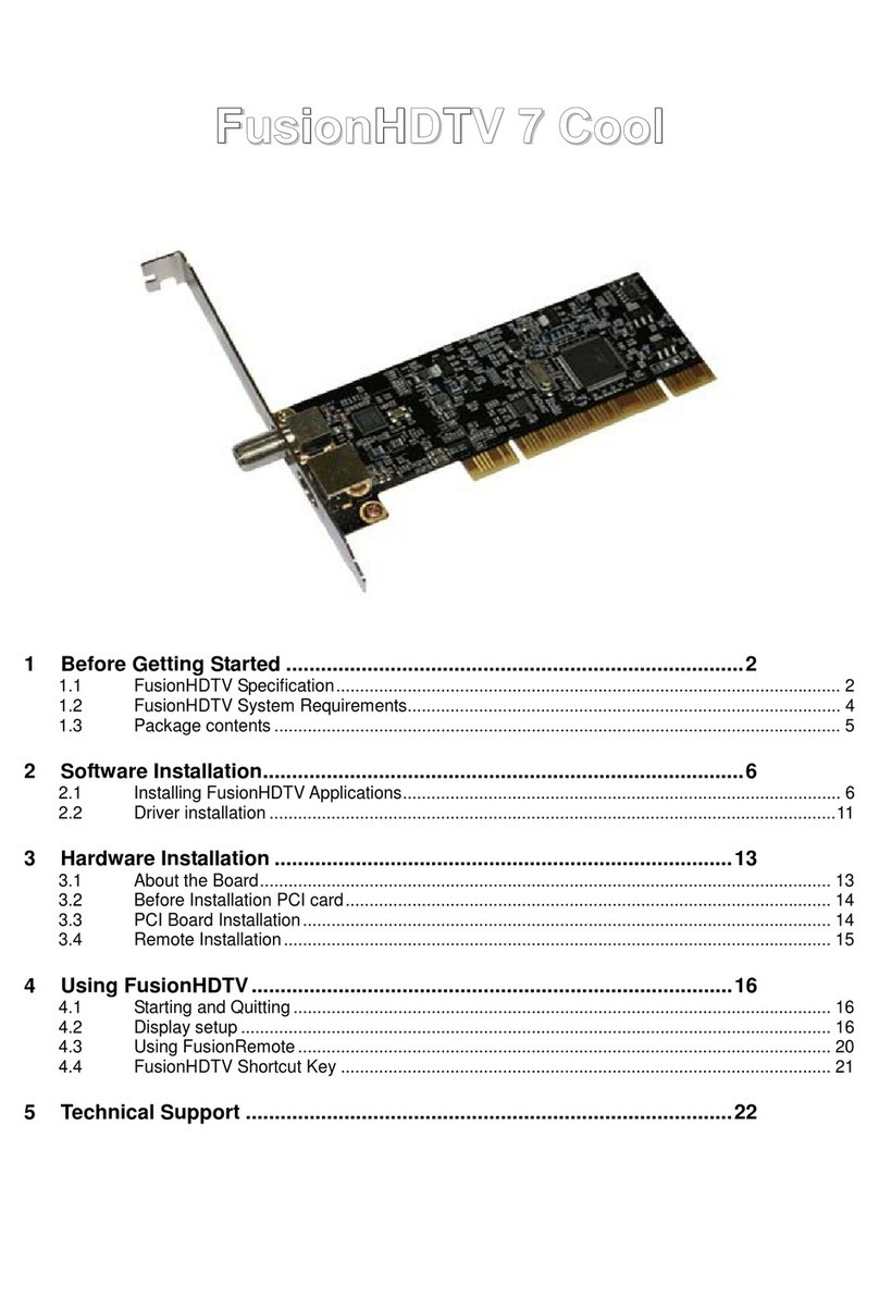 Dvico FusionHDTV 7 Cool user guide