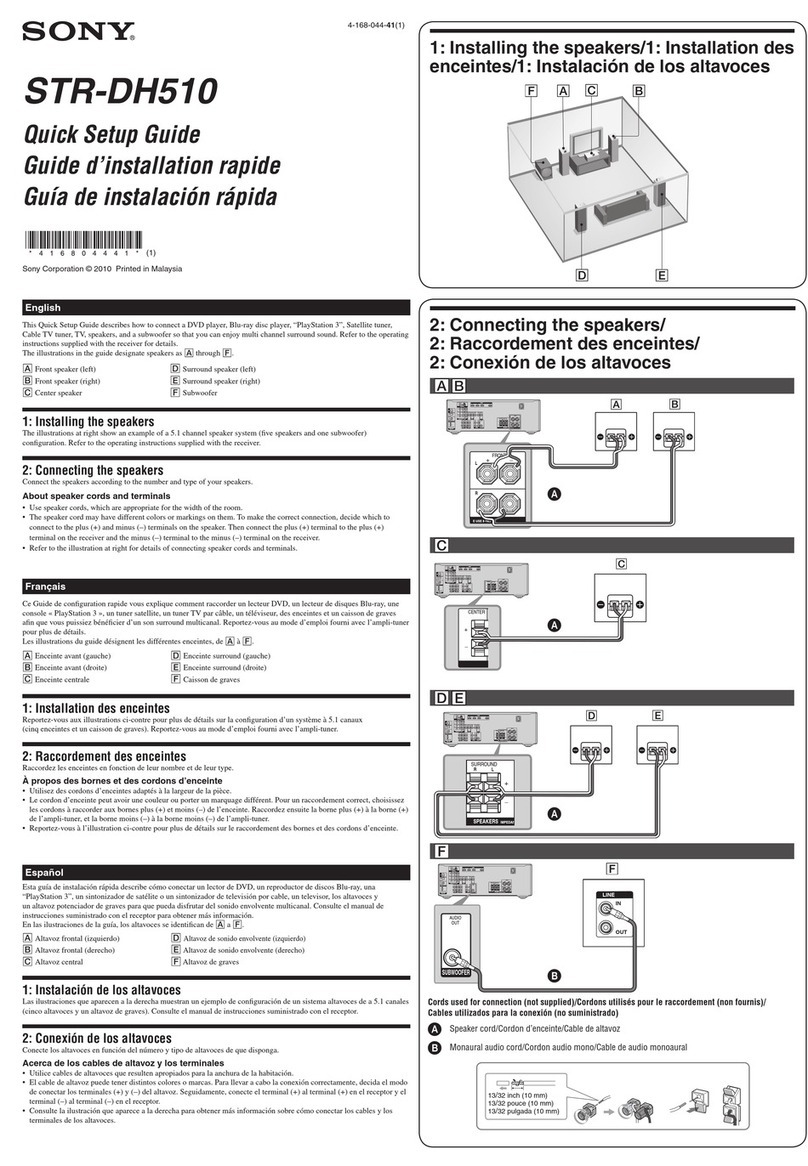 Sony STR-DH510 - 10str Hifi Quick setup guide