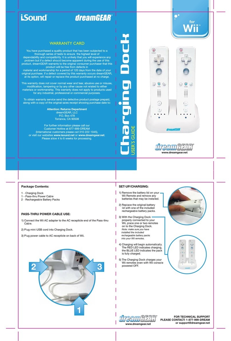 DreamGEAR Charging Dock User manual