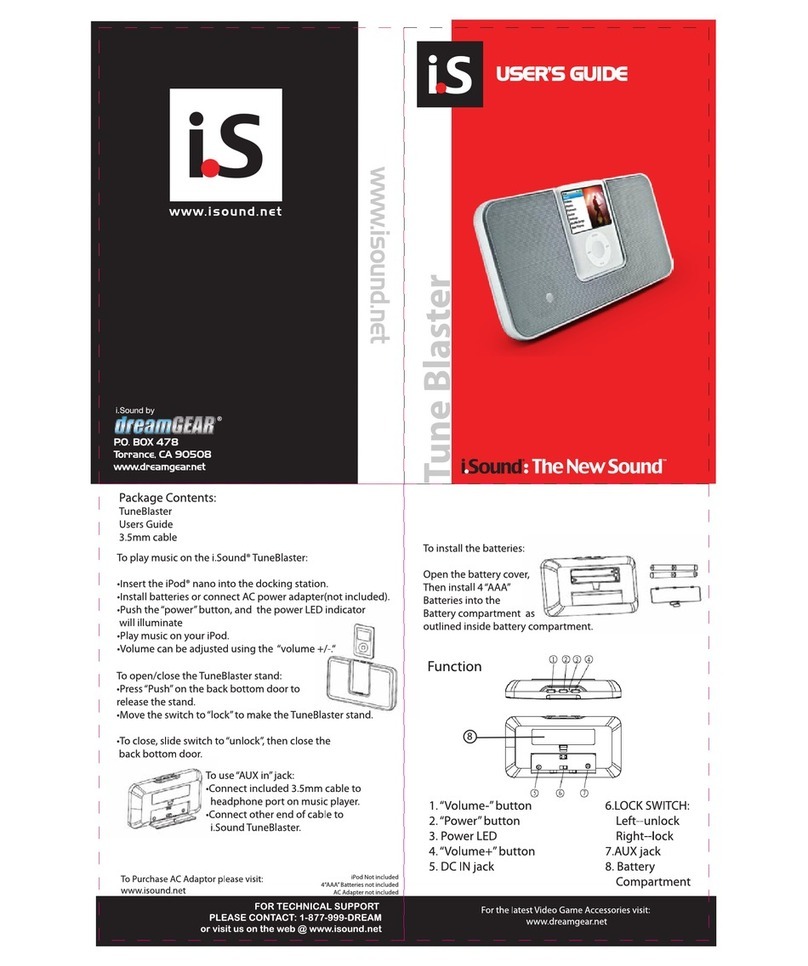 DreamGEAR iSound Tune Blaster user guide