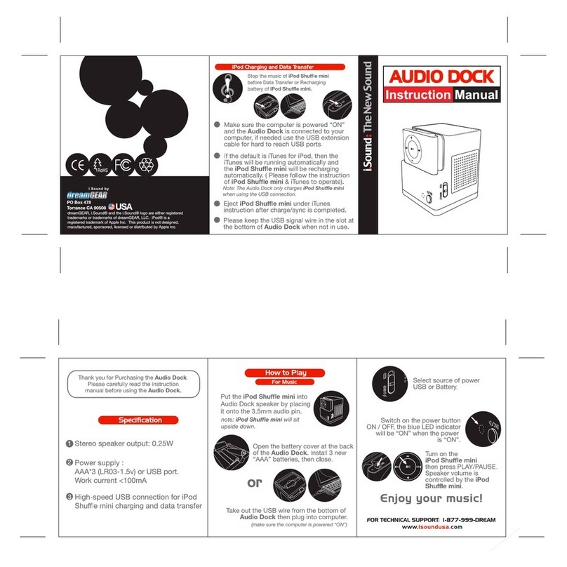 DreamGEAR iSound Audio Dock instruction manual