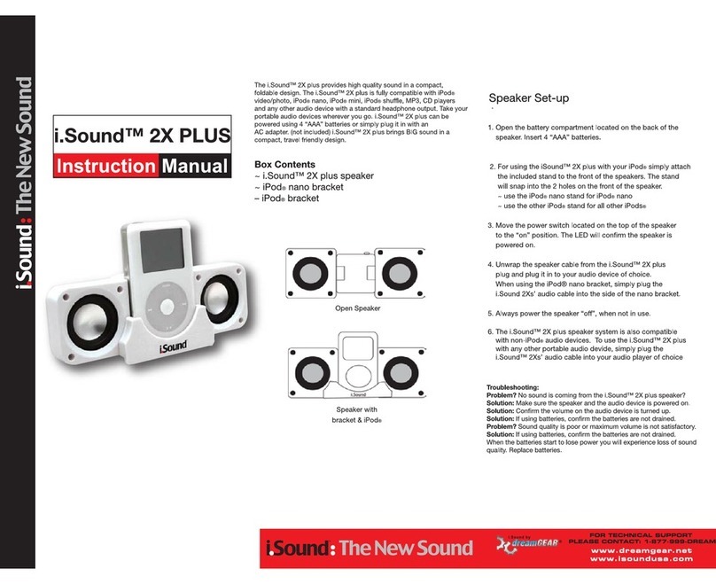 DreamGEAR iSound 2X Plus User manual DreamGEAR iSound 2X Plus User manual