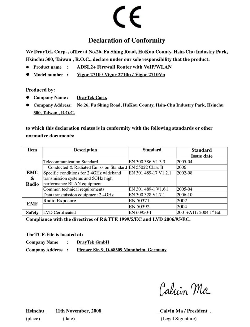 Draytek Vigor 2710 Reference guide
