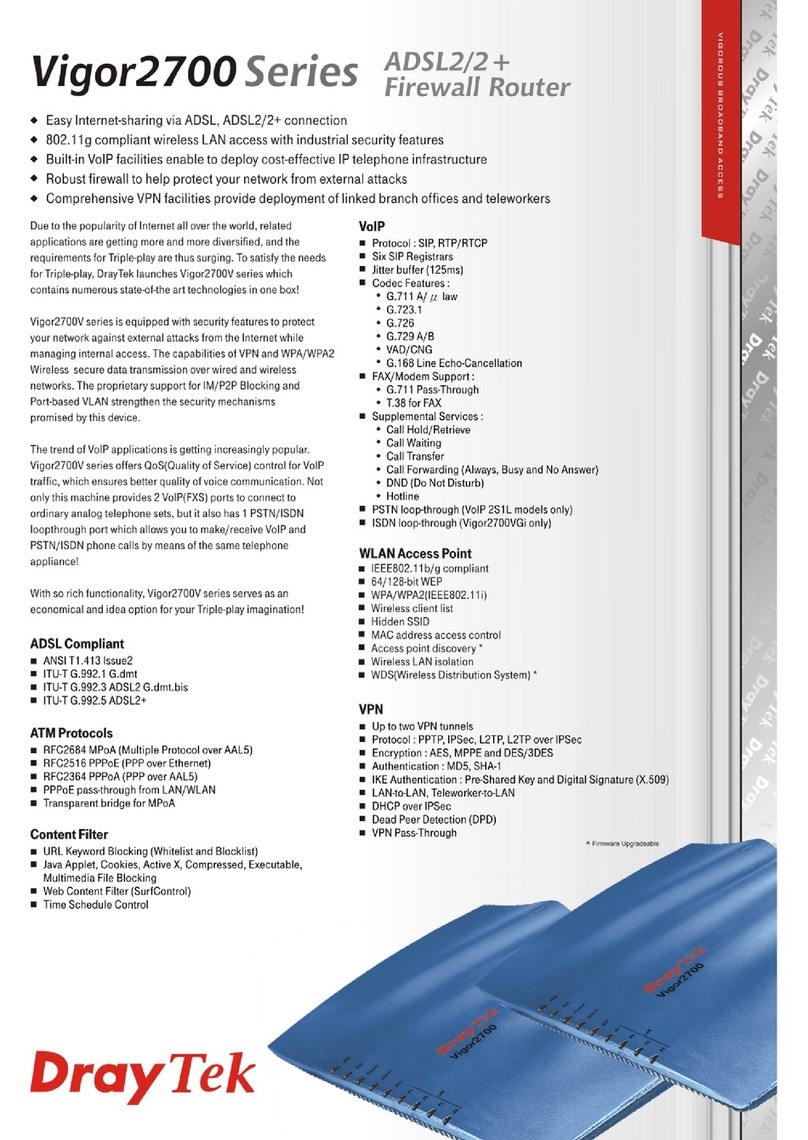 Draytek Vigor 2700 Series User manual