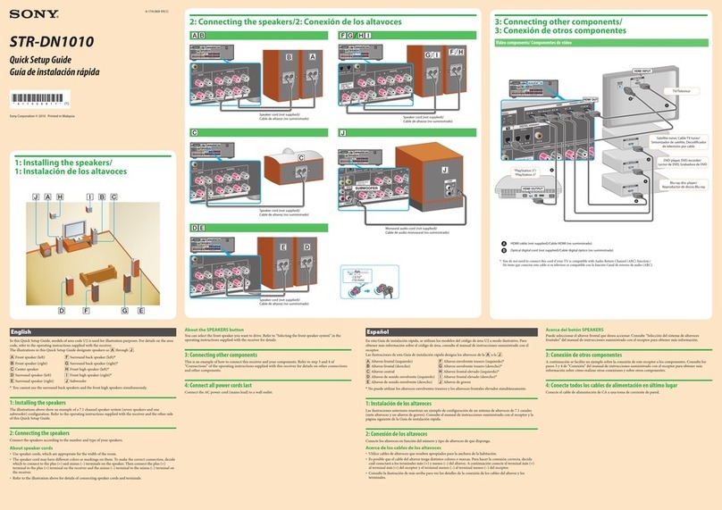 Sony STR-DN1010 - Multi Channel Av Receiver Quick setup guide