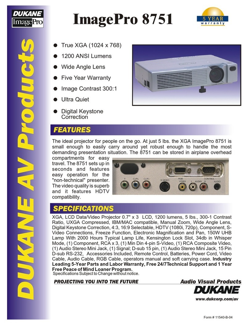 Dukane ImagePro 8751 User manual