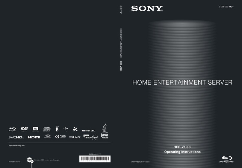 Sony HES-V1000 - Home Entertainment Server User manual