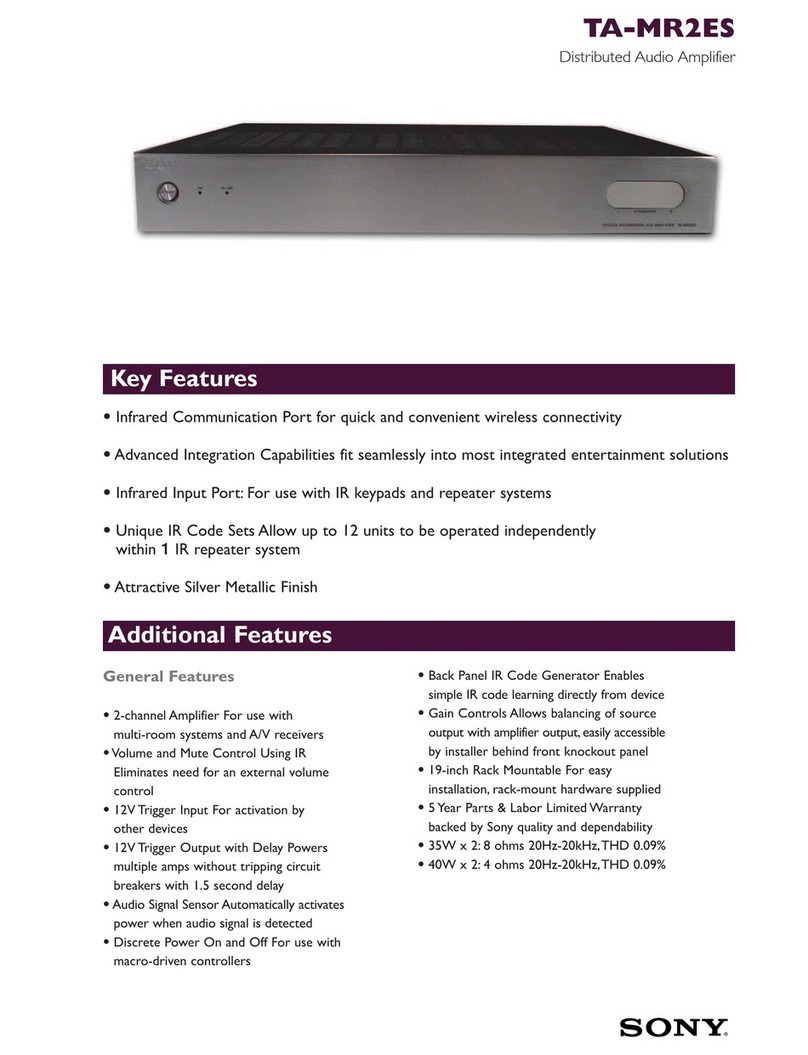 Sony TA-MR2ES - 2 Channel Amplifier Specification sheet
