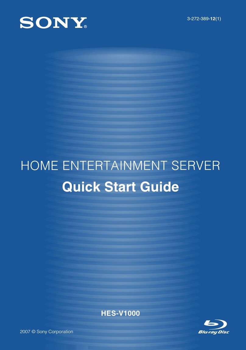 Sony HES-V1000 - Home Entertainment Server User manual