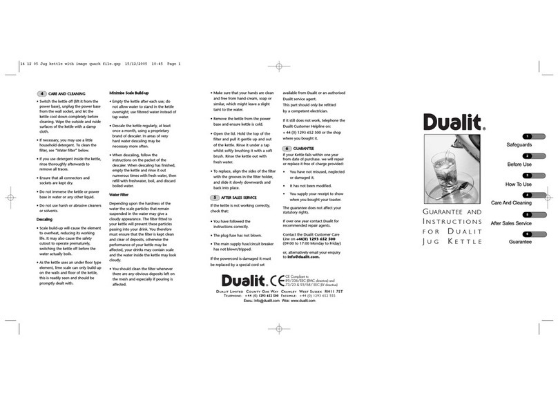 Dualit 72022 Guarantee and instructions