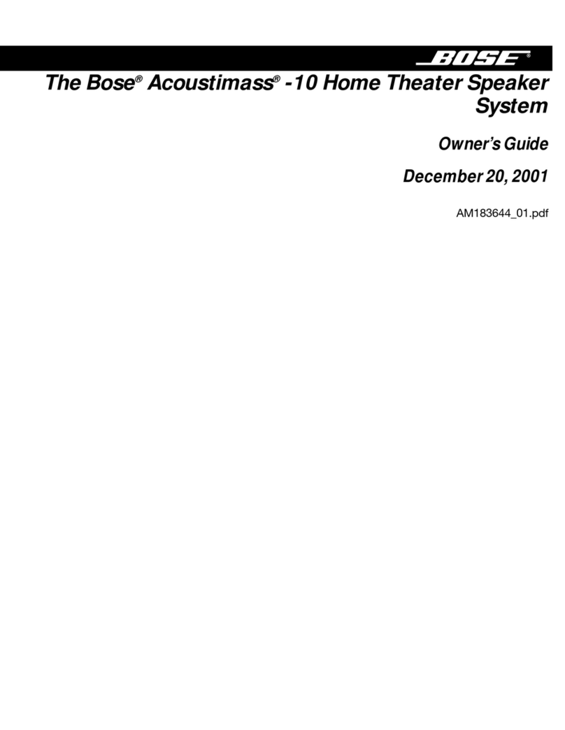 Bose Acoustimass 10 Series I User manual