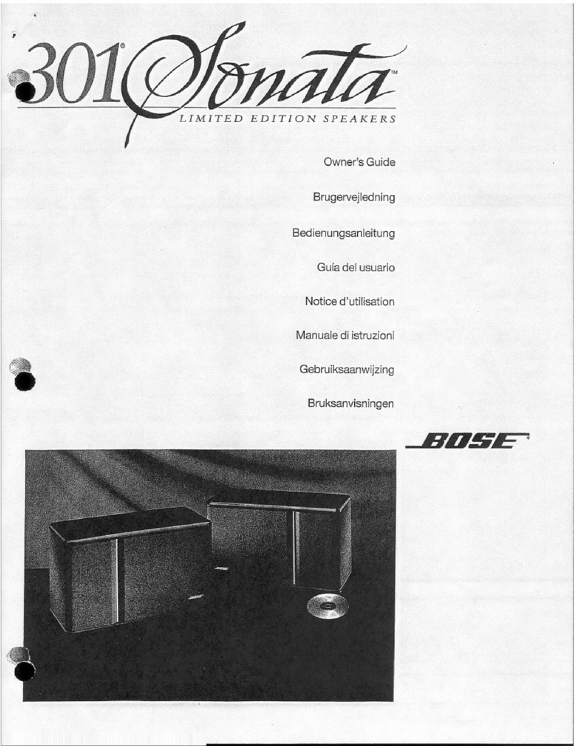 Bose 301 Sonata User manual