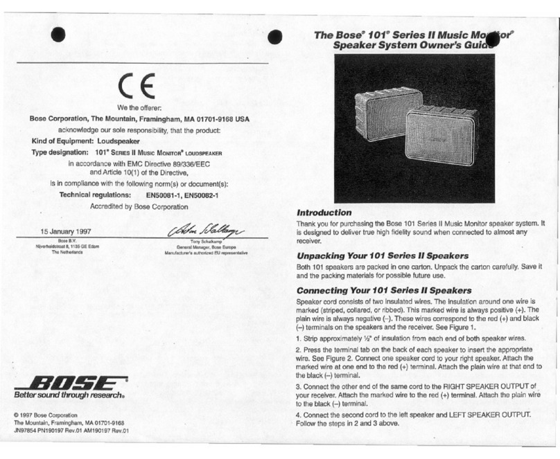 Bose 101 Series II User manual