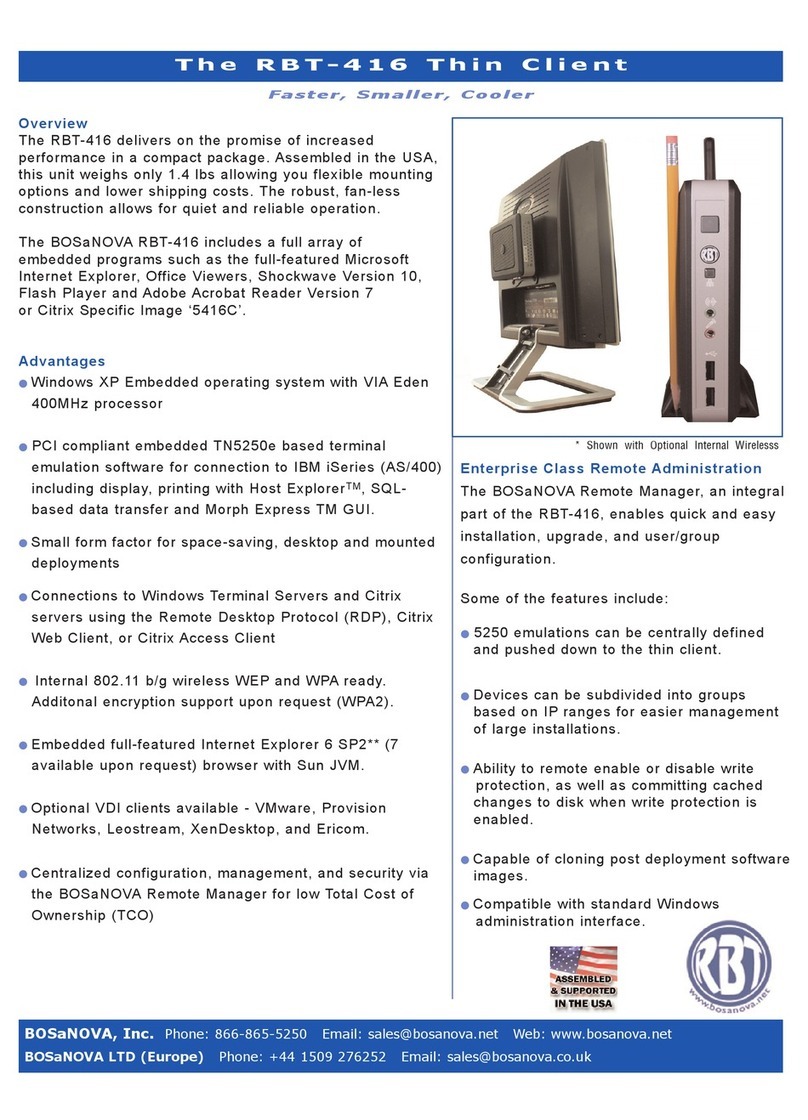 Bosanova RBT-416 Specifications Bosanova RBT-416 Specifications