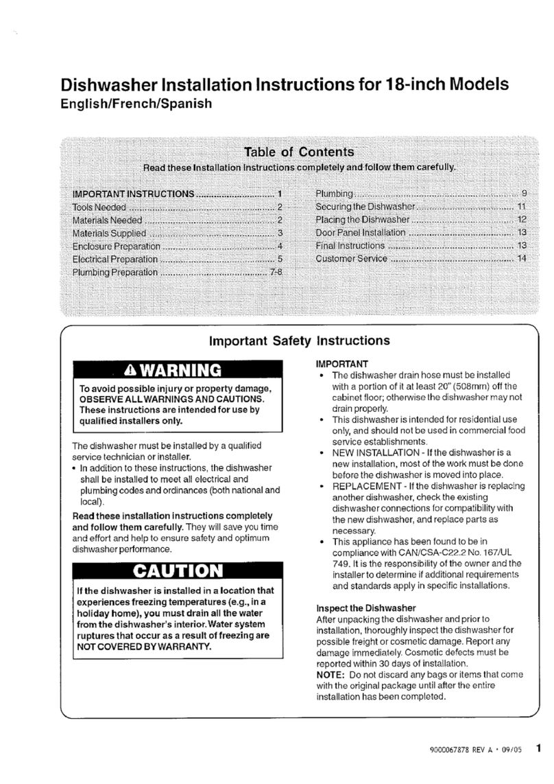 Bosch SRV53C03UC - Integra 800 Series installation instructions