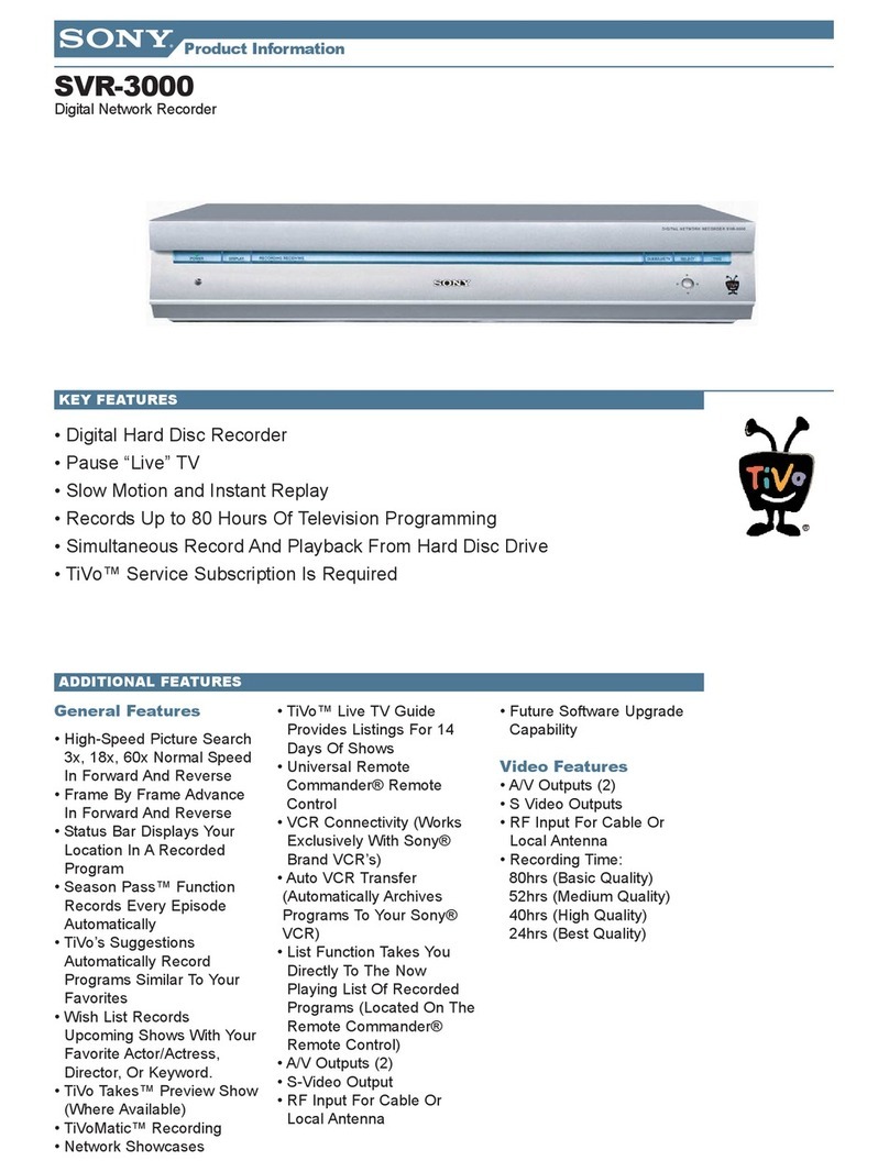 Sony SVR-3000 - Digital Network Recorder User manual