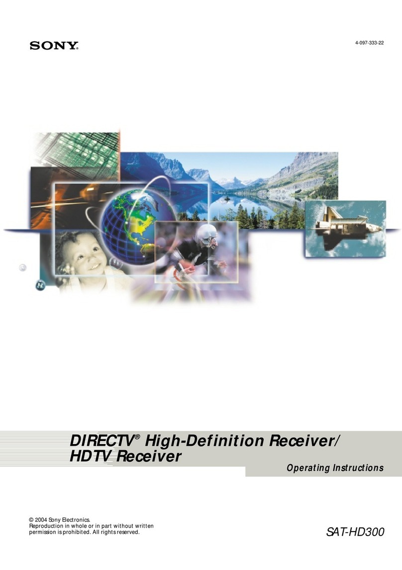 Sony SAT-HD300 - High Definition Satellite... operating instructions Sony SAT-HD300 - High Definition Satellite... operating instructions