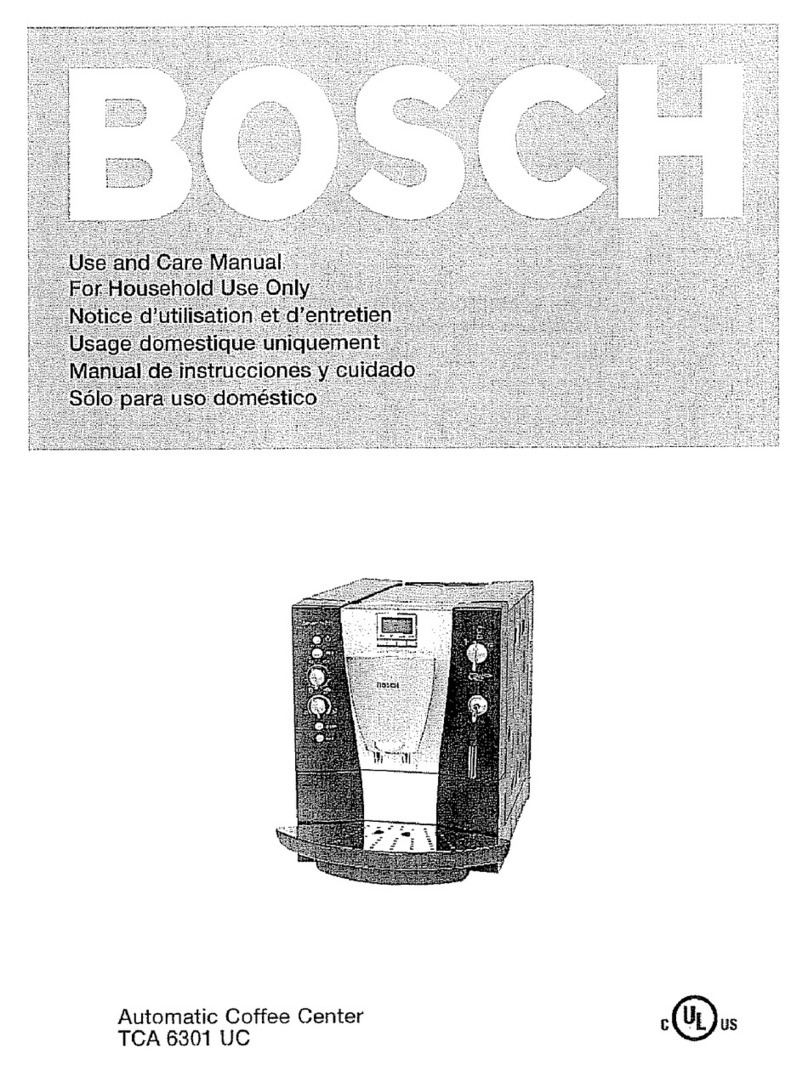 Bosch AUTOMATIC COFFEE CENTRE TCA 6301 UC User manual