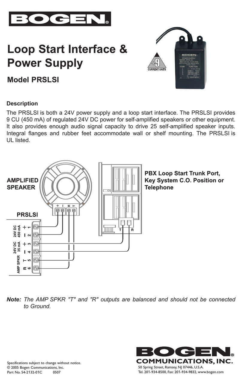 Bogen PRSLSI Specifications