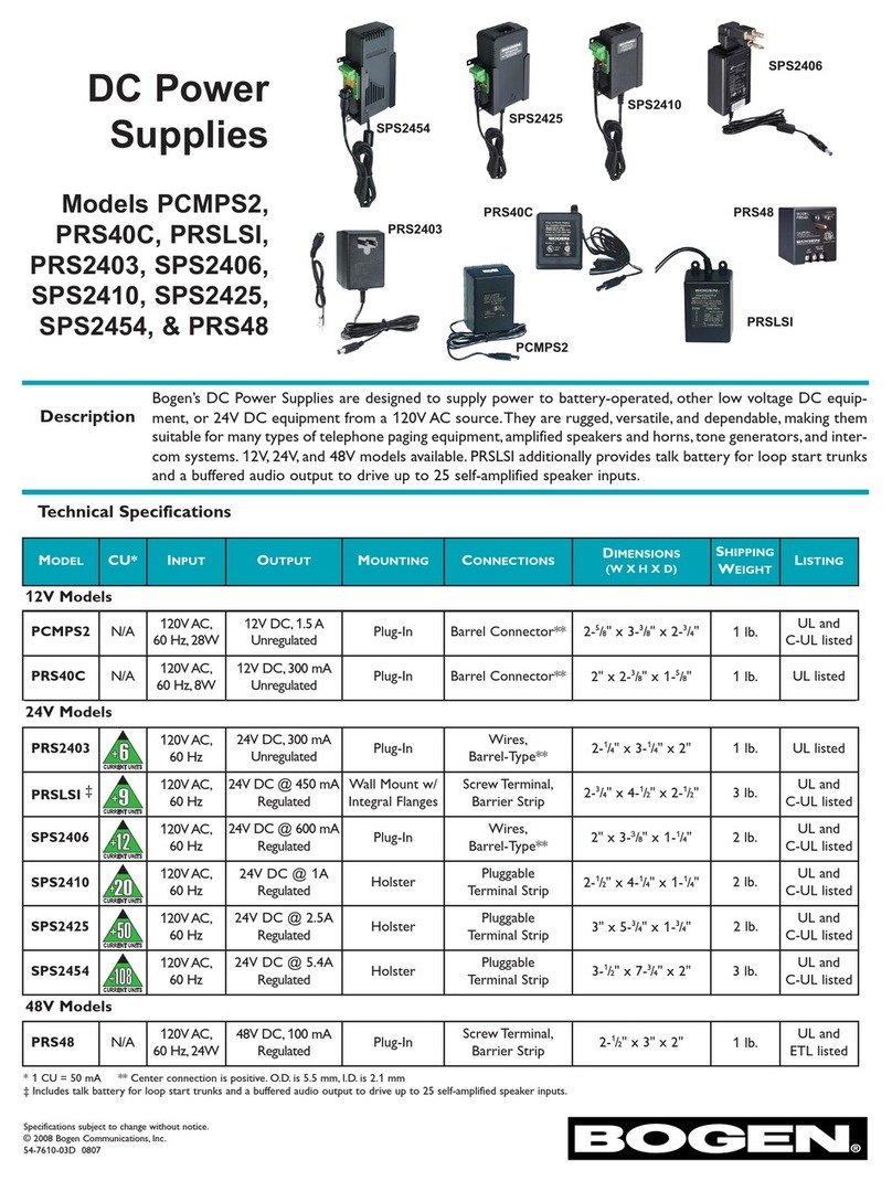Bogen PCMPS2 Specifications