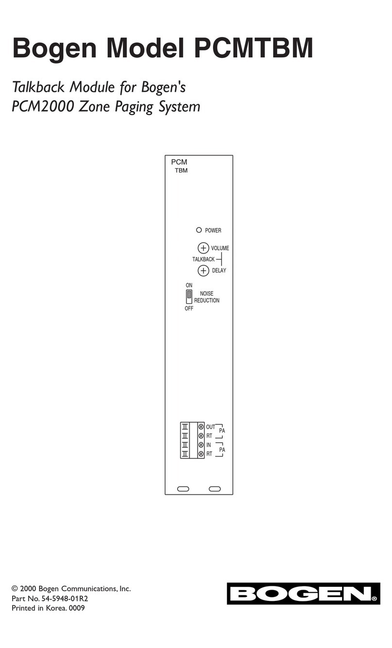 Bogen PCM2000 User manual Bogen PCM2000 User manual