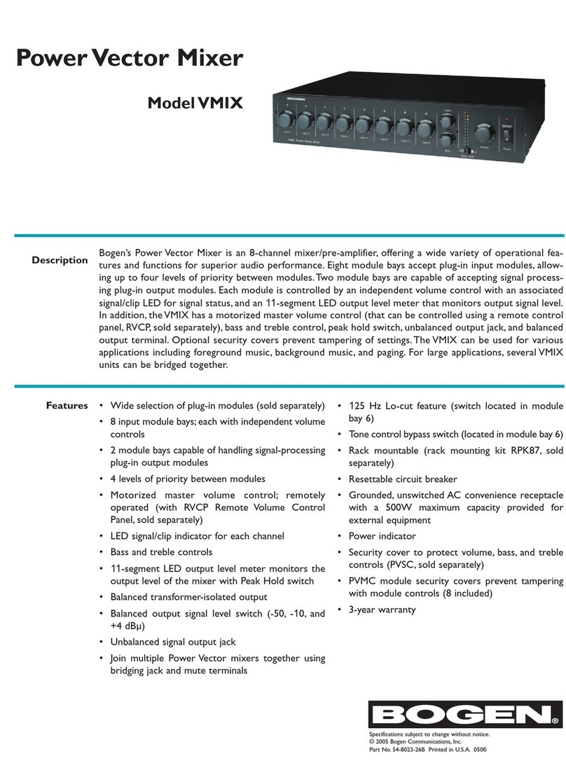 Bogen VMIX Specifications