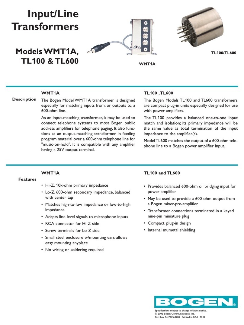 Bogen TL100 User manual