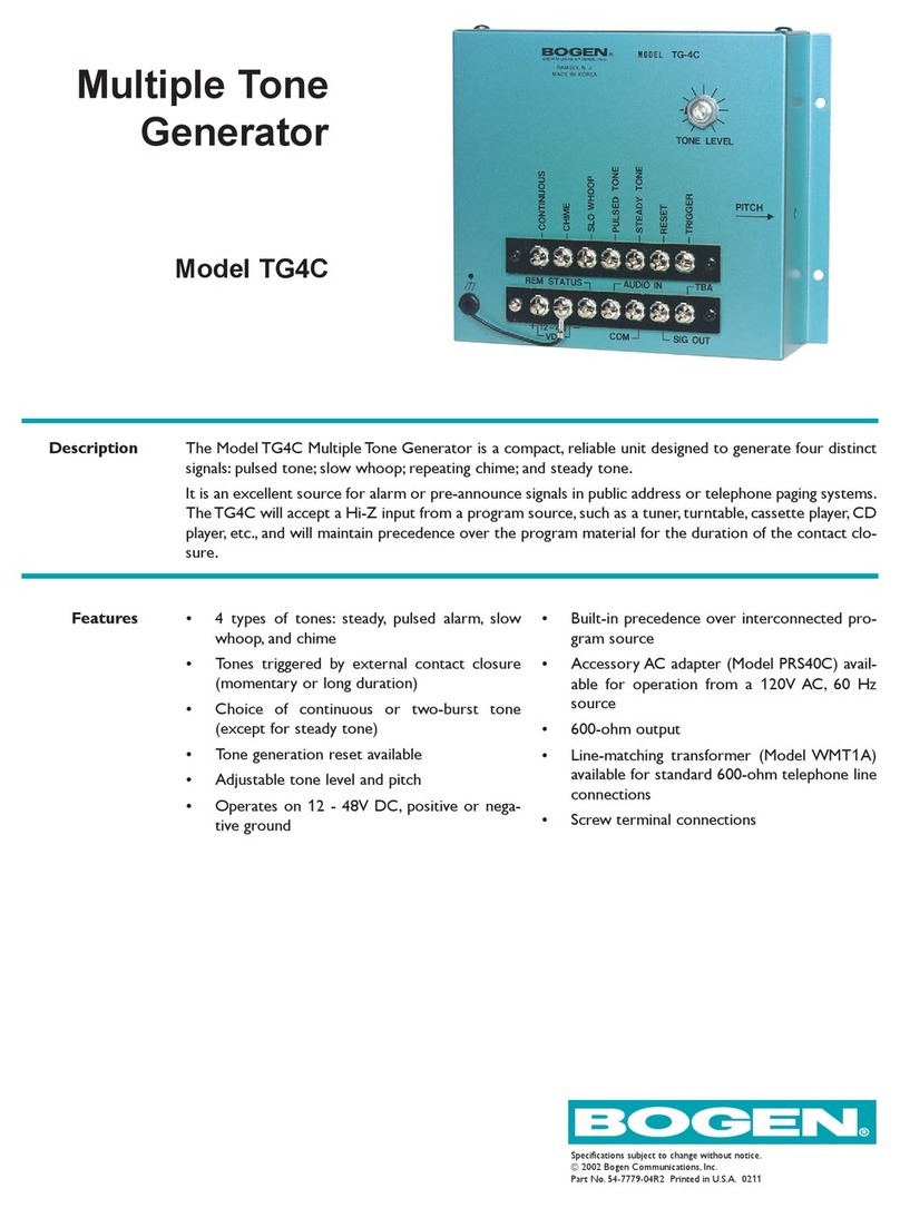 Bogen TG4C Specifications