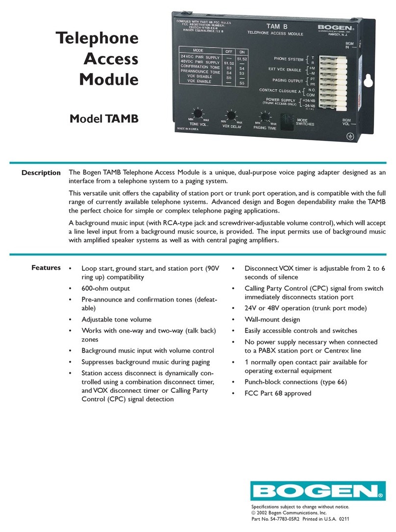 Bogen TAM-B User manual