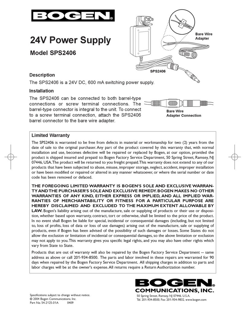 Bogen SPS2406 install guide Bogen SPS2406 install guide