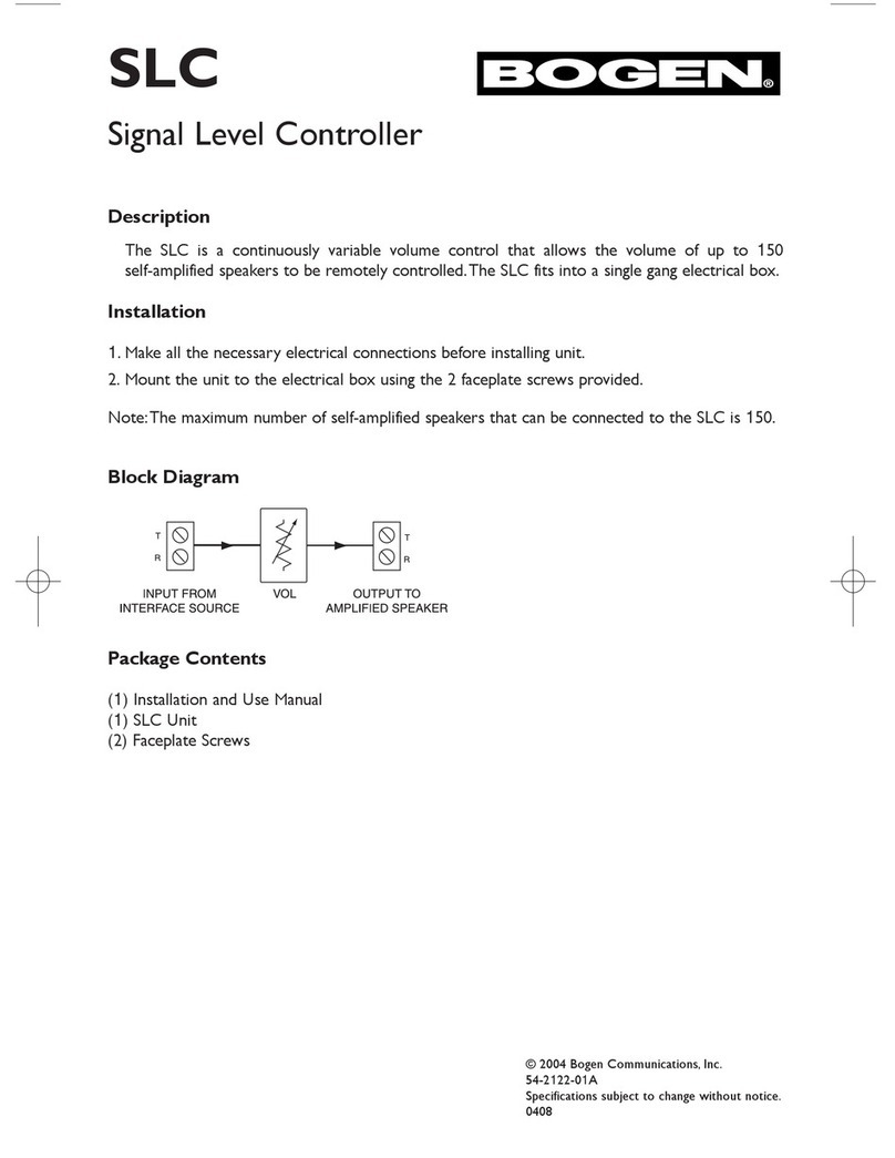 Bogen SLC Installation and use manual