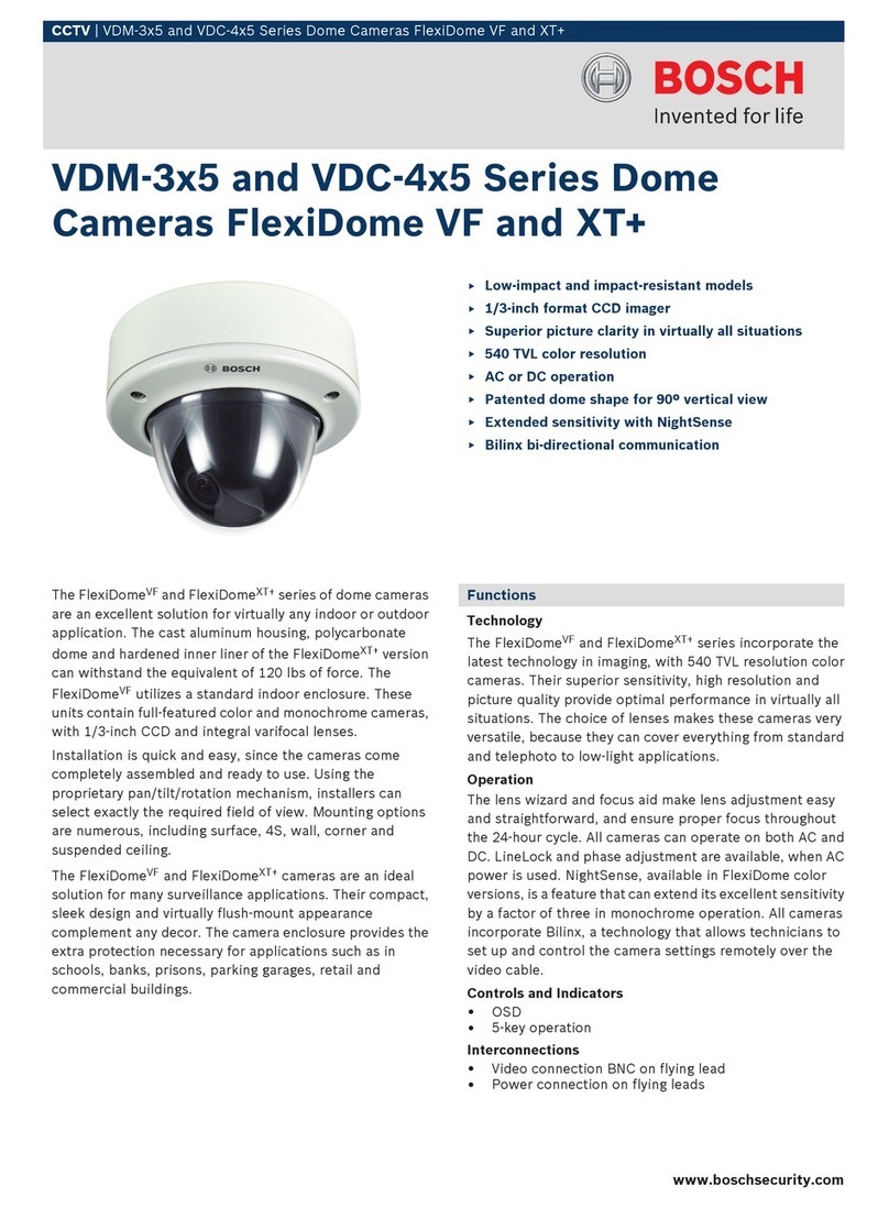 Bosch FlexiDomeXT+ VDC-455V03-20 User manual