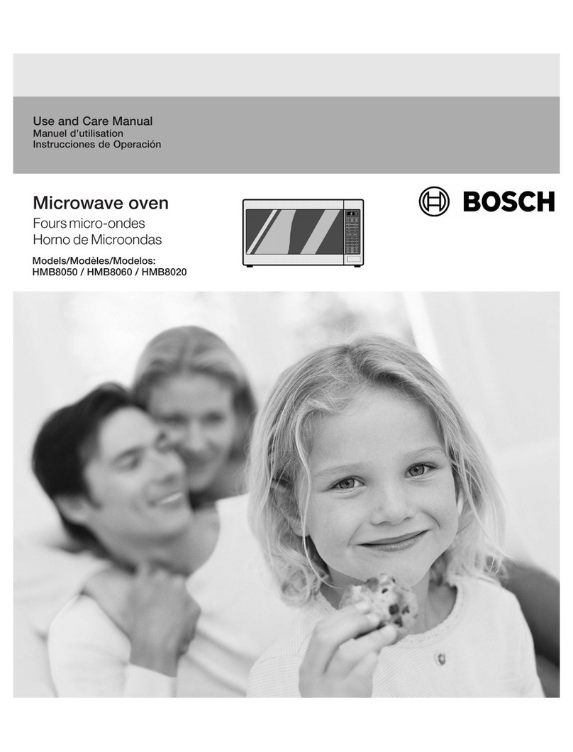 Bosch HMB8020 - 1.5 cu. Ft. Microwave use and care manual