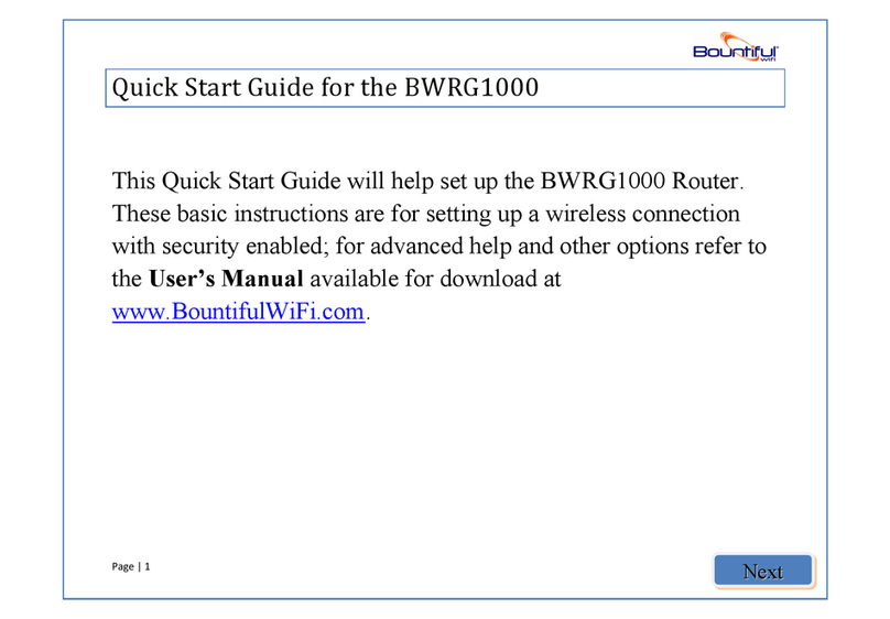 Bountiful BWRG1000 quick start guide