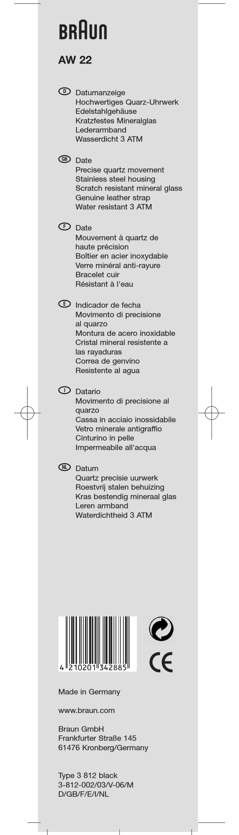 Braun AW 22 user guide